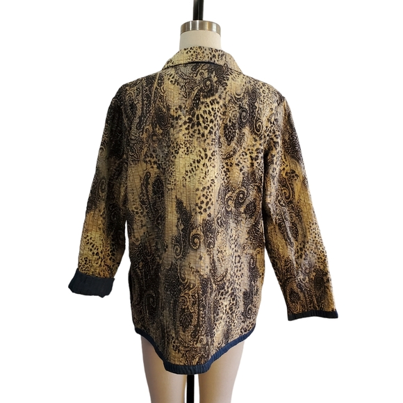 Avalon Plus Women's Quilted Lightweight Leopard Paisley Barn Jacket Size 1X - Picture 5 of 8